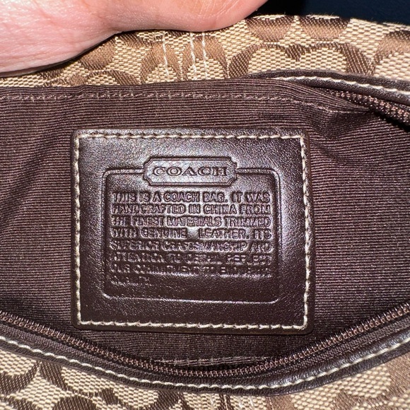Coach Signature Brown & Tan Monogram Demi Shoulder Bag - Picture 6 of 6